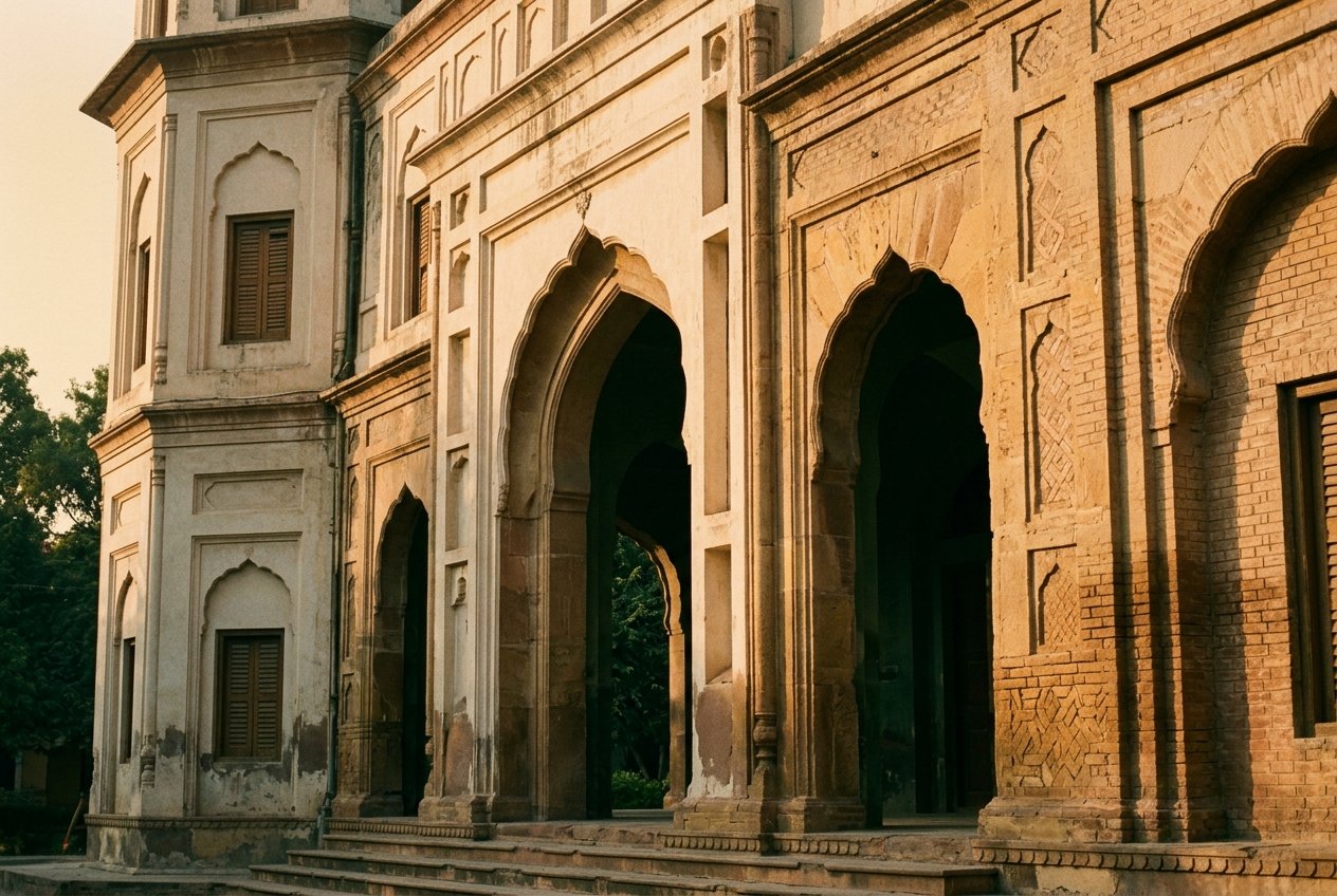 Architectural facade of a higher education institution building